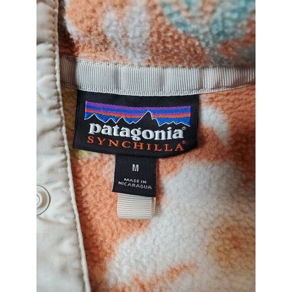 Patagonia Synchilla Snap-T Fleece Womens Medium Flower Power Floral Jacket EUC - Picture 5 of 10